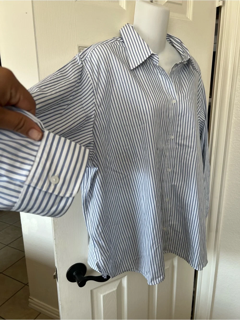 NWT Jules classic-fit button-up shirt in striped cotton poplin 24